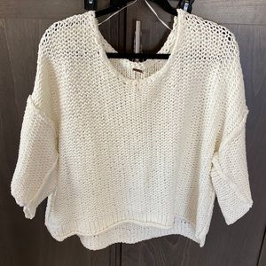 Free people knit cream sweater XS